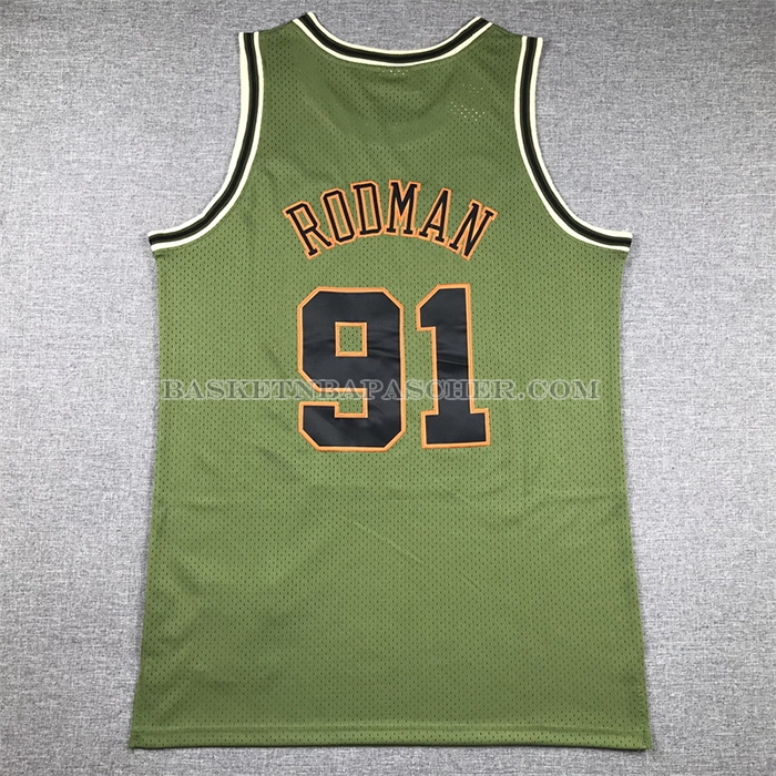Maillot Chicago Bulls Dennis Rodman NO 91 Mitchell & Ness 1997-98 Vert